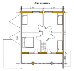 Уютный проект деревянного дома план 2 этажа