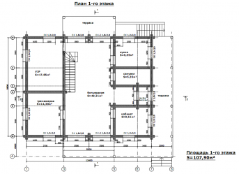 Проект деревянного дома Вымпел план 1 этажа