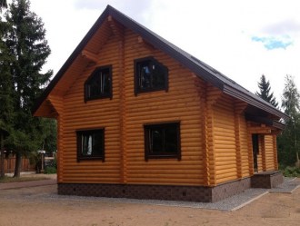Проект деревянного дома из бревна Современный вид 1