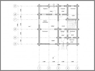 Проект деревянного дома Минимал план 1 этажа