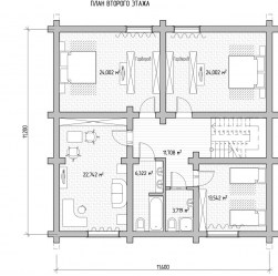 Проект деревянного дома Бриг план 2 этажа
