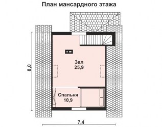 Проект деревянного дома Гостевой план 2 этажа