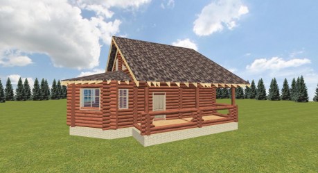 Проект деревянного дома в свободной планировке вид сбоку