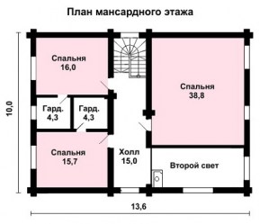 Проект деревянного дома Видный план 2 этажа